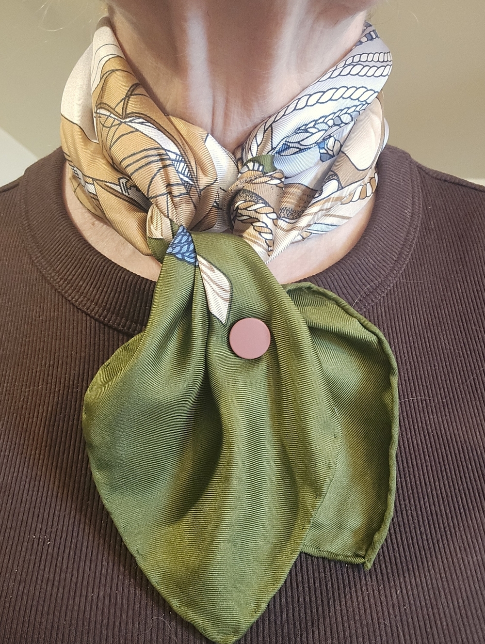 100% Silk Nautical Theme Sailing Ship Scarf.